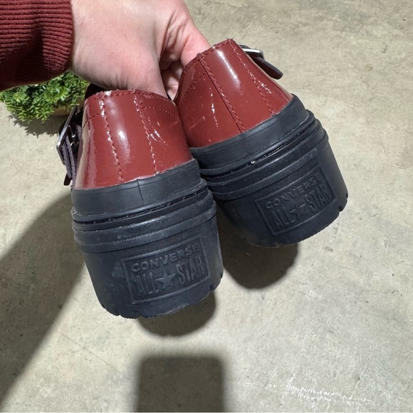 Convers Lug Sole Mary Jane Shoes Women’s Size 11 Red Patent Leather Platform Y2K - Picture 5 of 7